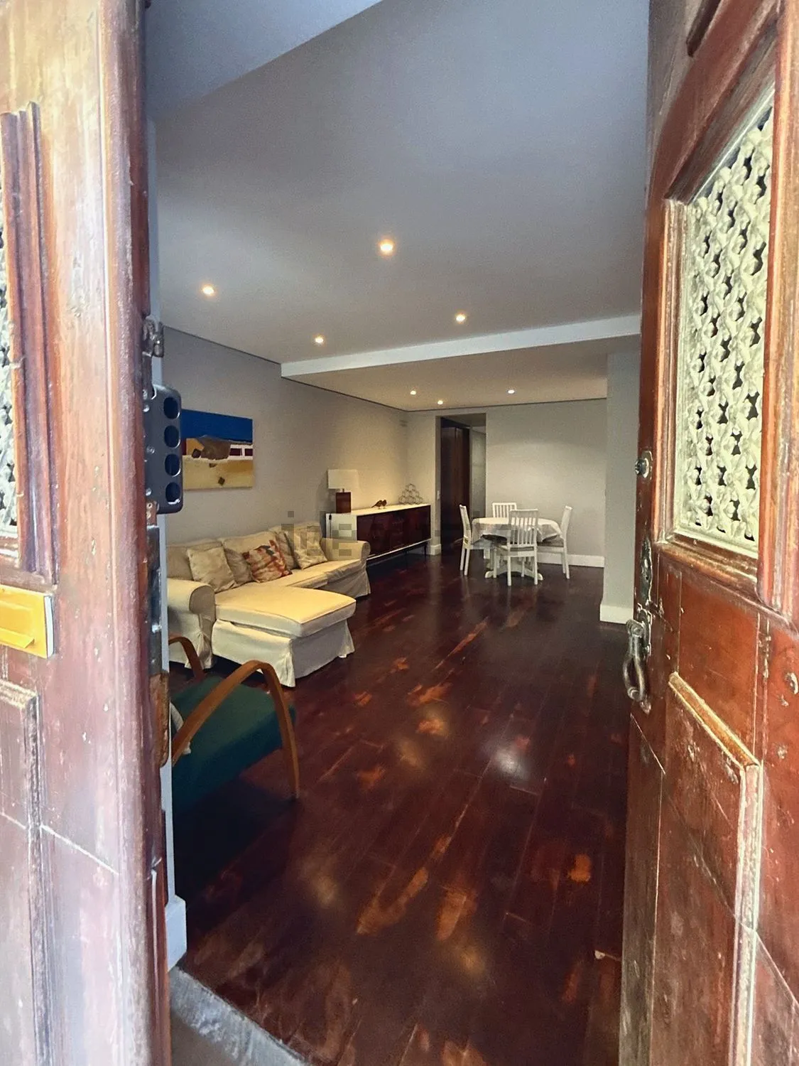 The living room seen from the front door
